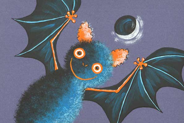 Spooky Bat and Moon
